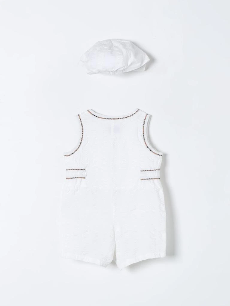 Shop Burberry Kids baby sleeveless romper hat on Sale at