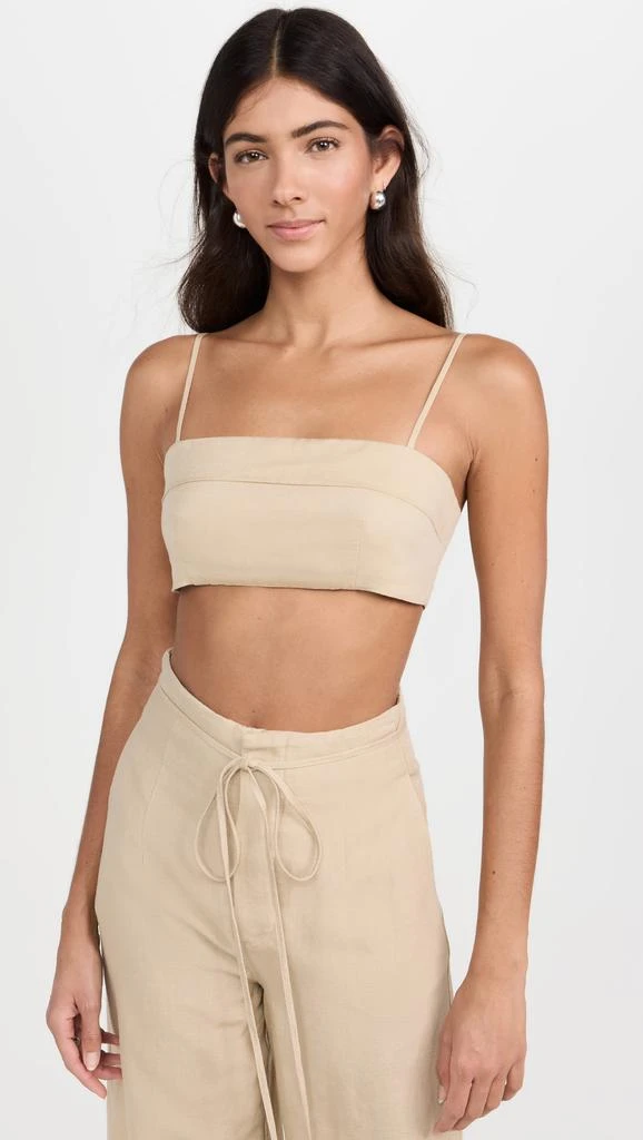 Onia Air Linen Fold Over Cropped Top 6