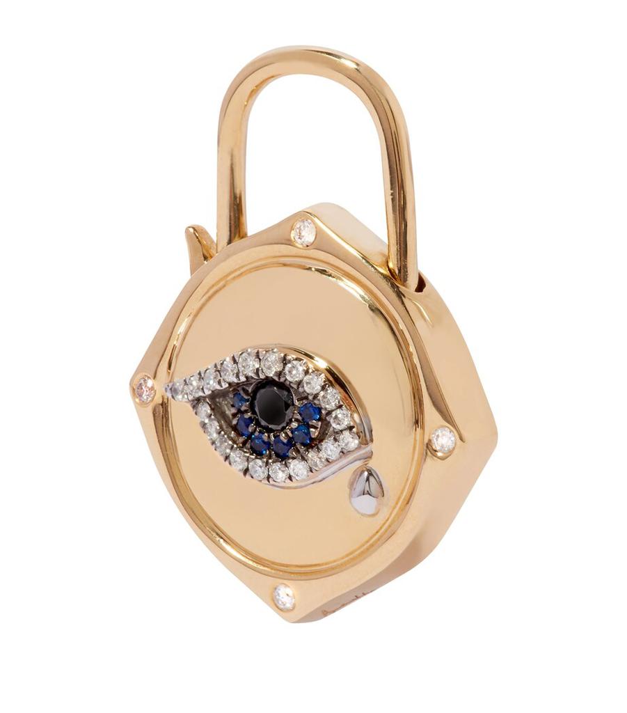 Annoushka Yellow Gold, Diamond and Sapphire Lovelock Evil Eye Charm