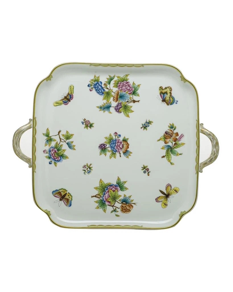 Herend Queen Victoria Square Tray with Handles 1