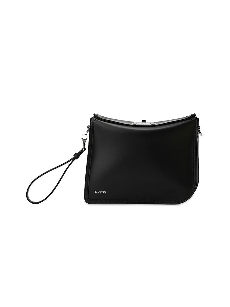 Lanvin Compagnon Asymmetrical Leather Clutch Bag