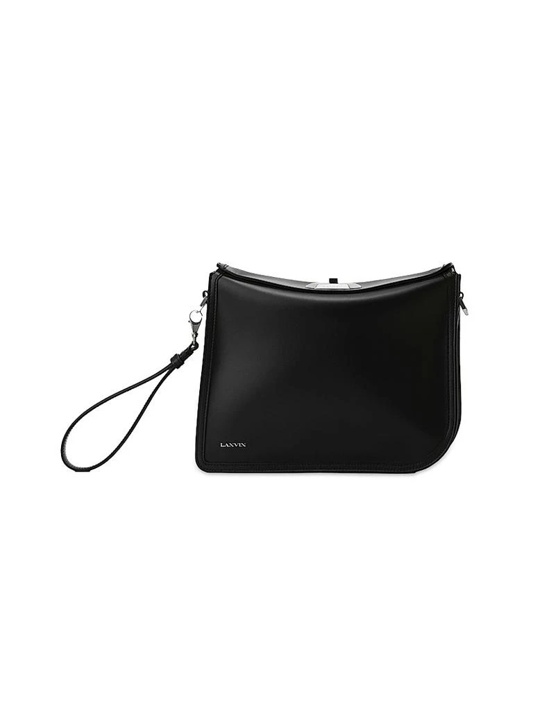 Lanvin Compagnon Asymmetrical Leather Clutch Bag 1