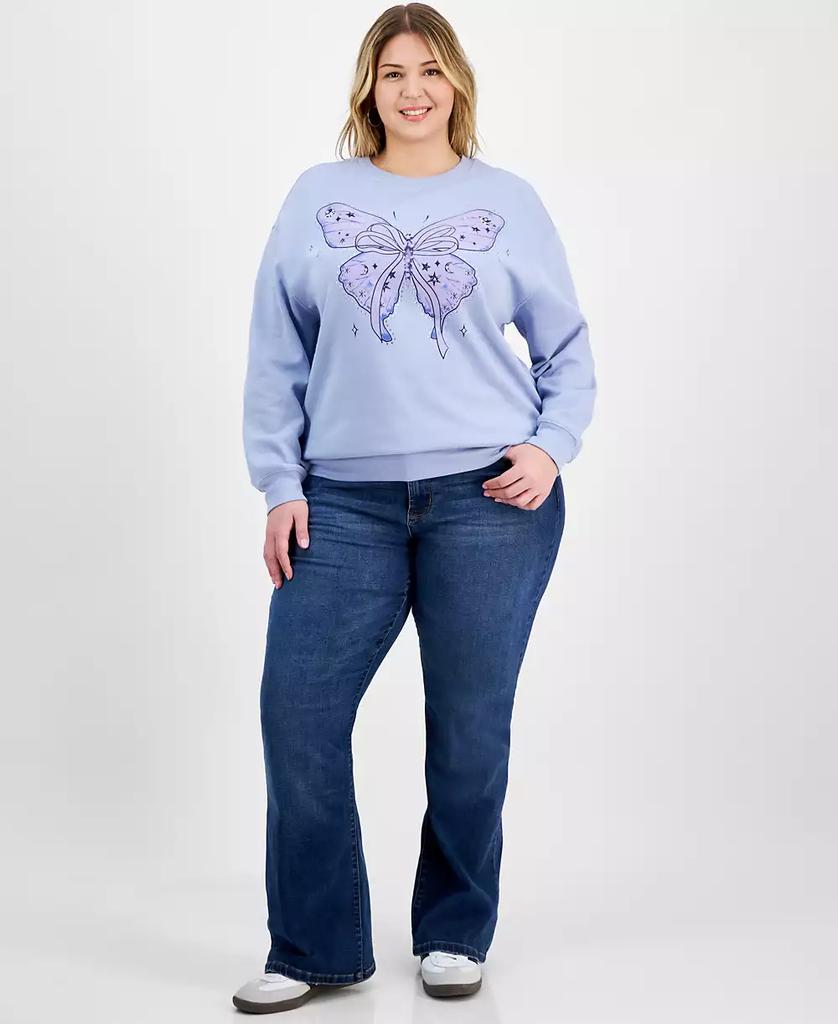 Rebellious One Trendy Plus Size Beaded Butterfly Sweatshirt