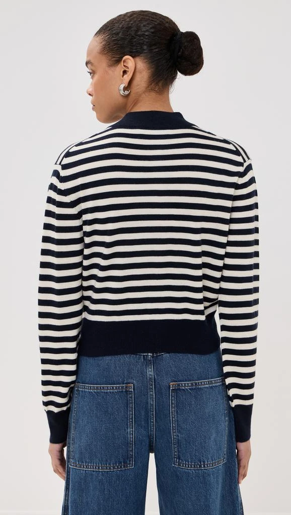 Brandon Maxwell Striped Shrunken Cardigan With Smashed Buttons 2