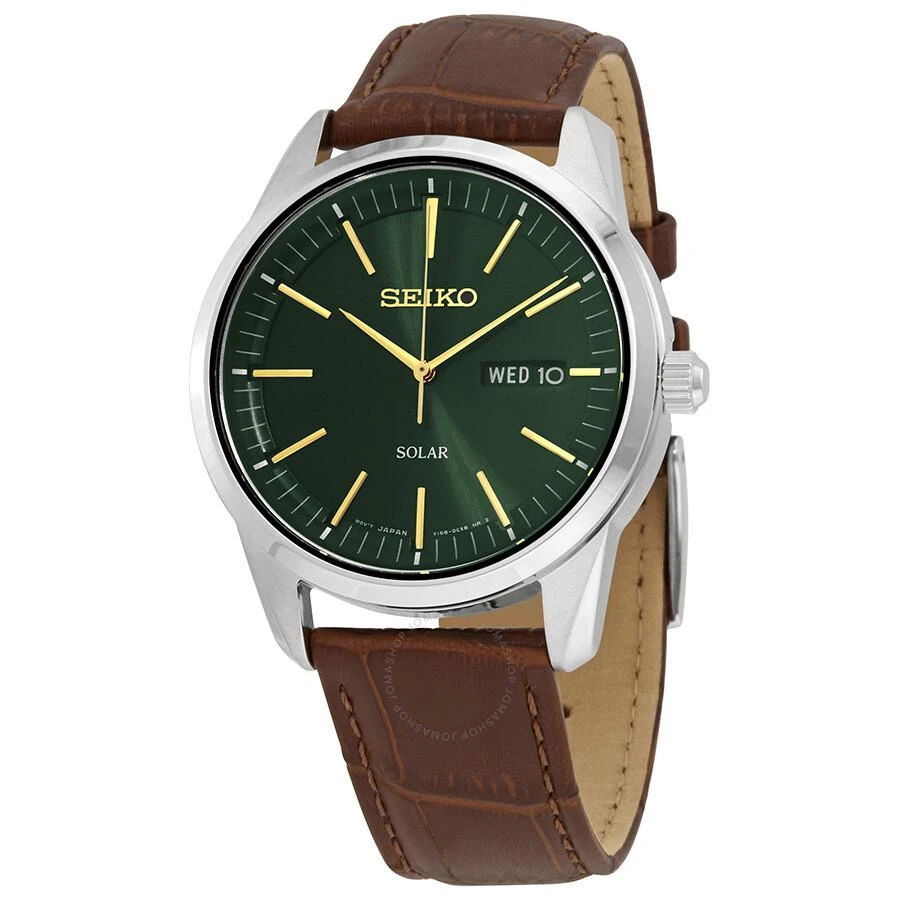 Seiko Dark Green Sunray Dial Solar Powered Men's Watch SNE529 1
