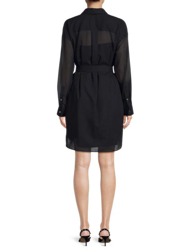 Theory Belted Wool Blend Shirt Dress 2