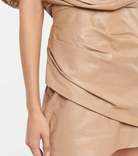 Zeynep Arçay Off-shoulder leather minidress 5