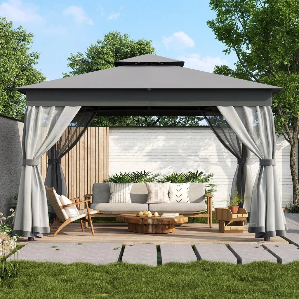Streamdale Furniture Streamdale 10x12 Outdoor Gazebo Tent with Netting 2