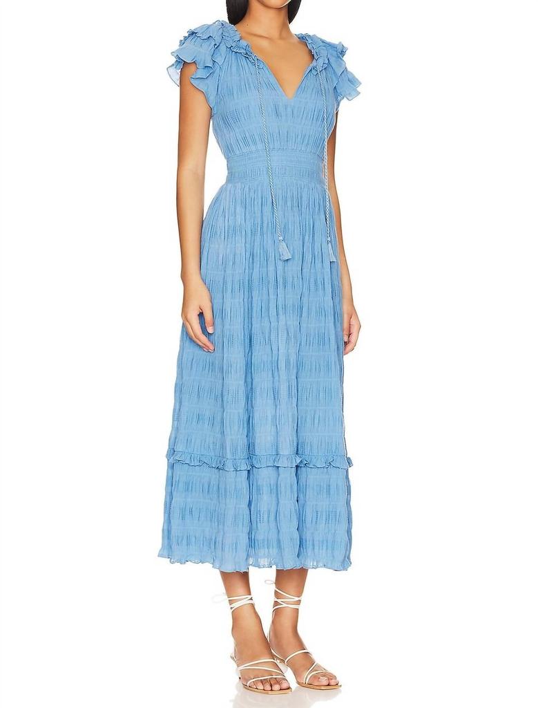 Cleobella Santana Ankle Dress In Sky Blue