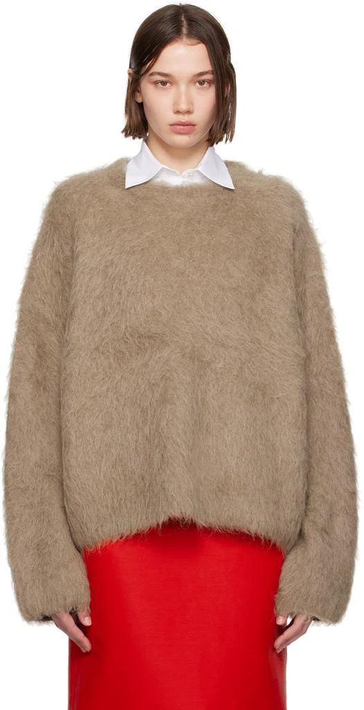 Totême Taupe Boxy Alpaca Knit Sweater 1