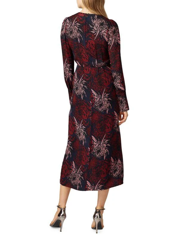 A.L.C. Print Surplice Silk Slit Midi Dress 2