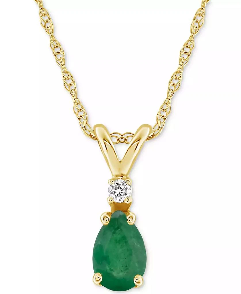 Macy's Sapphire (1/2 ct. t.w.) & Diamond Accent 18" Pendant Necklace in 14k Gold (Also in Ruby & Emerald) 1