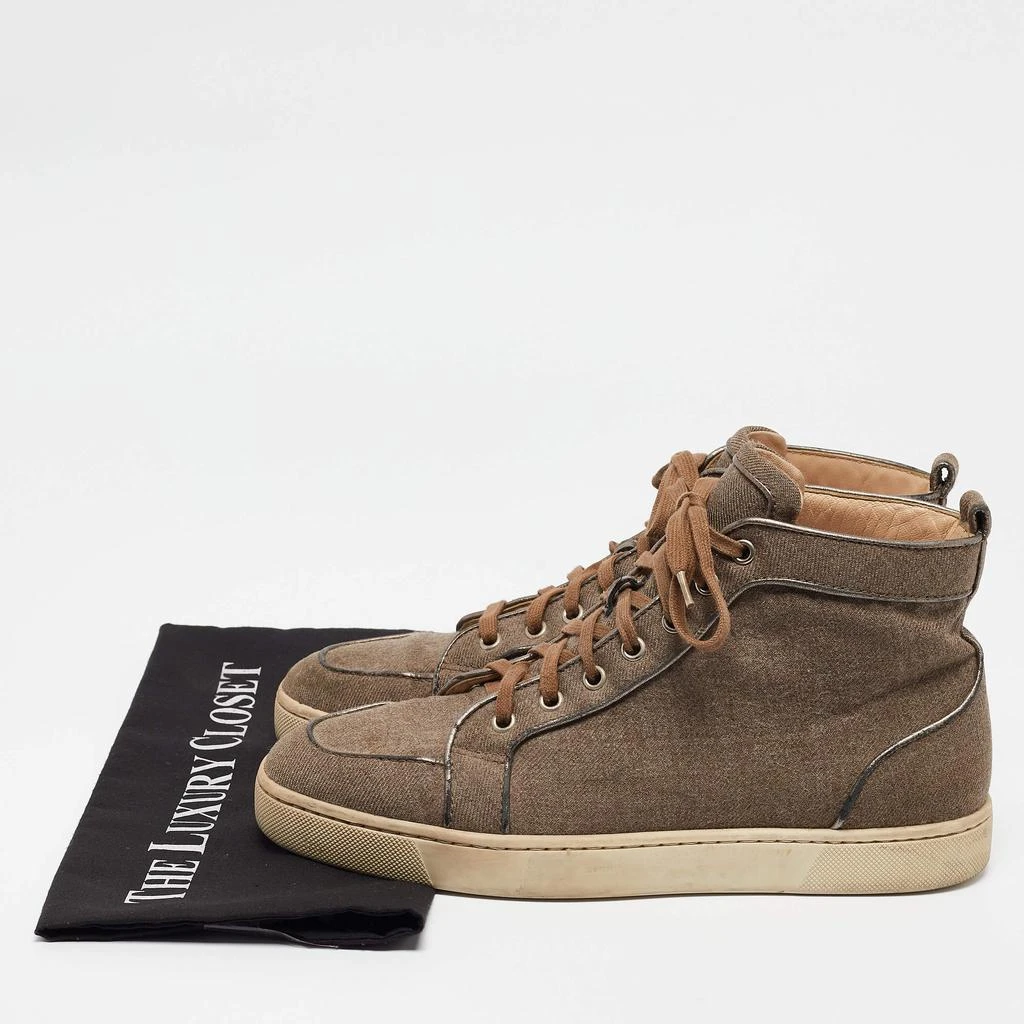 Christian Louboutin Christian Louboutin Brown Canvas and Leather Rantus Orlato High Top Sneakers Size 41 9