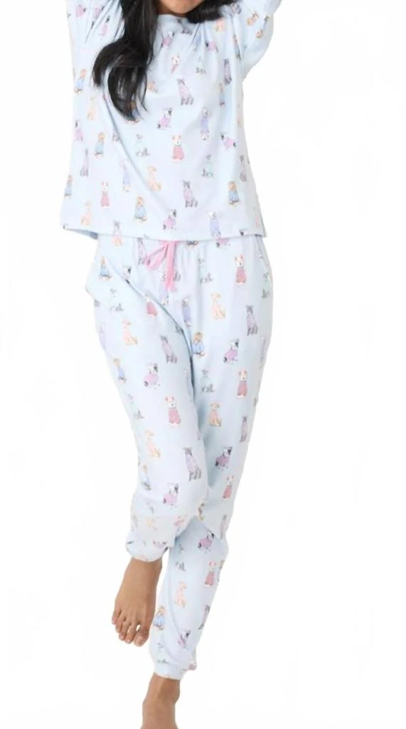 PJ Salvage Dog Gone Cold Pajama Set - Plus In Light Blue 2