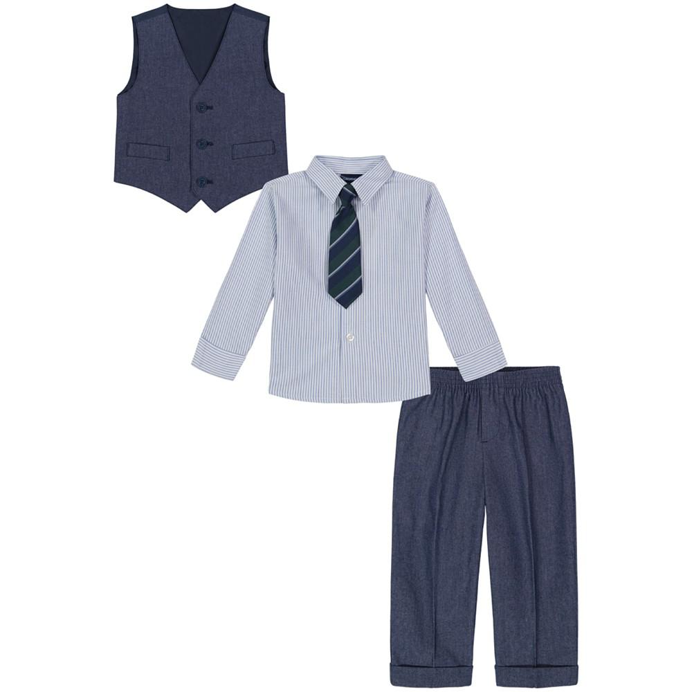 Nautica Baby Boys Iridescent Twill Vest, Shirt, Tie and Pants Set