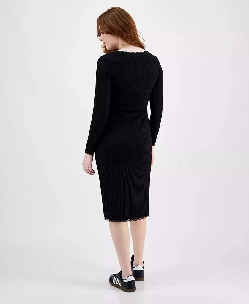 Planet Heart Juniors' Rib-Knit Long Sleeve Midi Dress 2