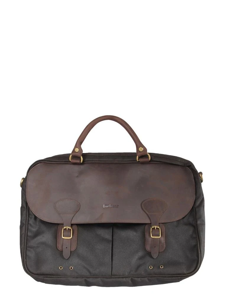 Barbour Barbour Foldover Logo Embossed Briefcase