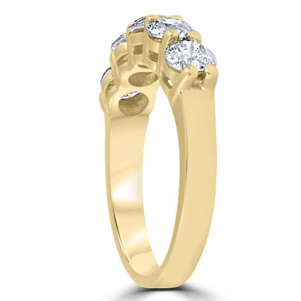 Pompeii3 3Ct Round Diamond Five Stone Wedding Ring 14k Yellow Gold 2