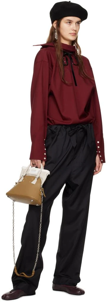 MAISON MARGIELA Burgundy Tabi Ballerina Flats 5