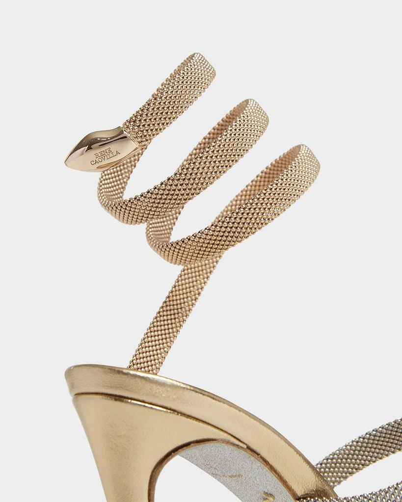 Rene Caovilla Cleo Gold-Filled Brass Snake-Wrap Sandals 4