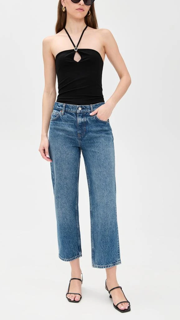 Reformation Arleth Mid Rise Straight Leg Cropped Jeans 4
