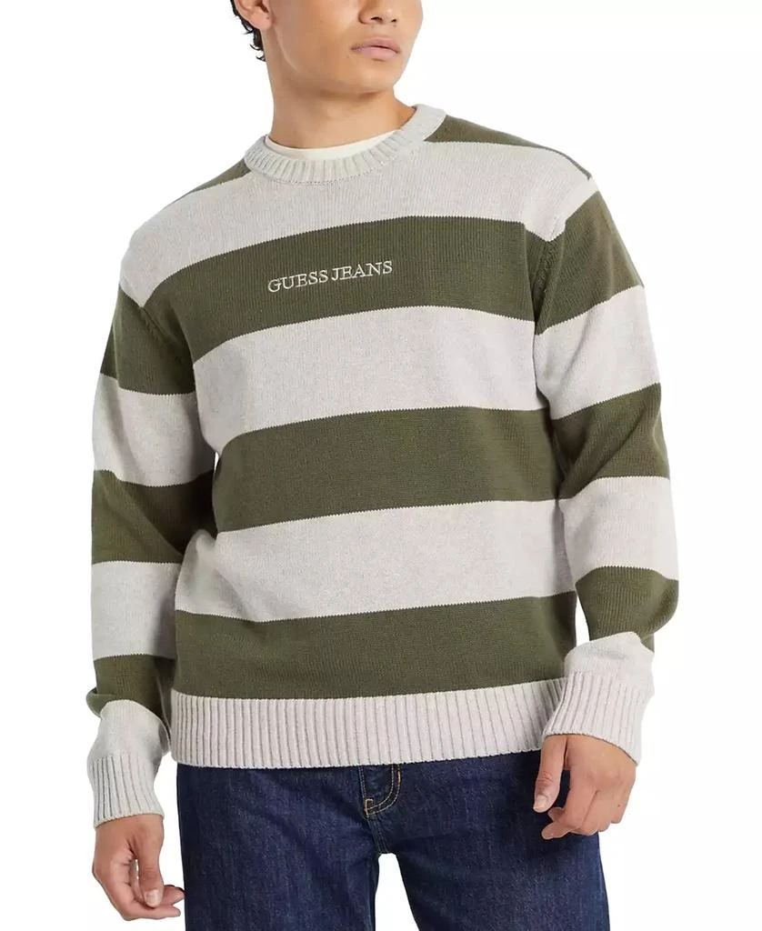 GUESS JEANS Men's Stripe Logo Sweater 1