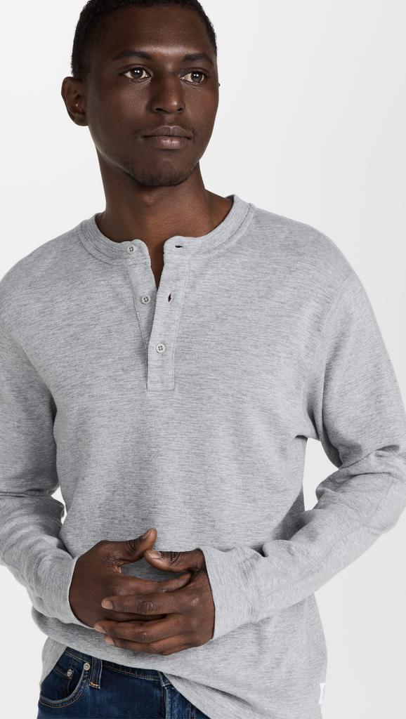 REIGNING CHAMP Slub Long Sleeve Henley Tee