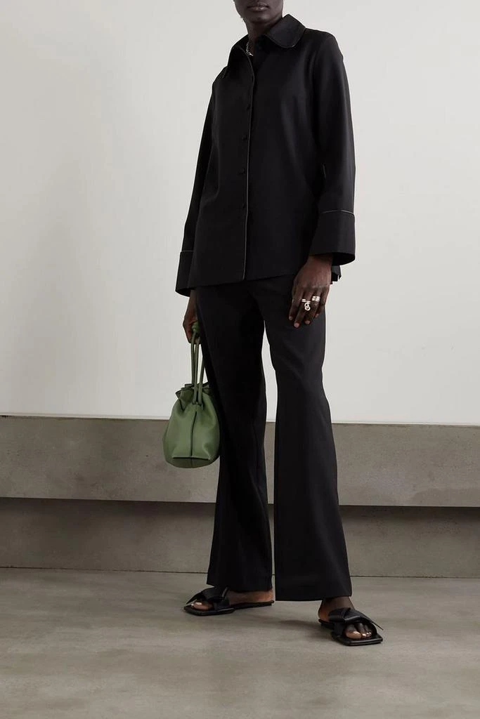 Sleeper Off The Duty piped crepe pajama shirt 2