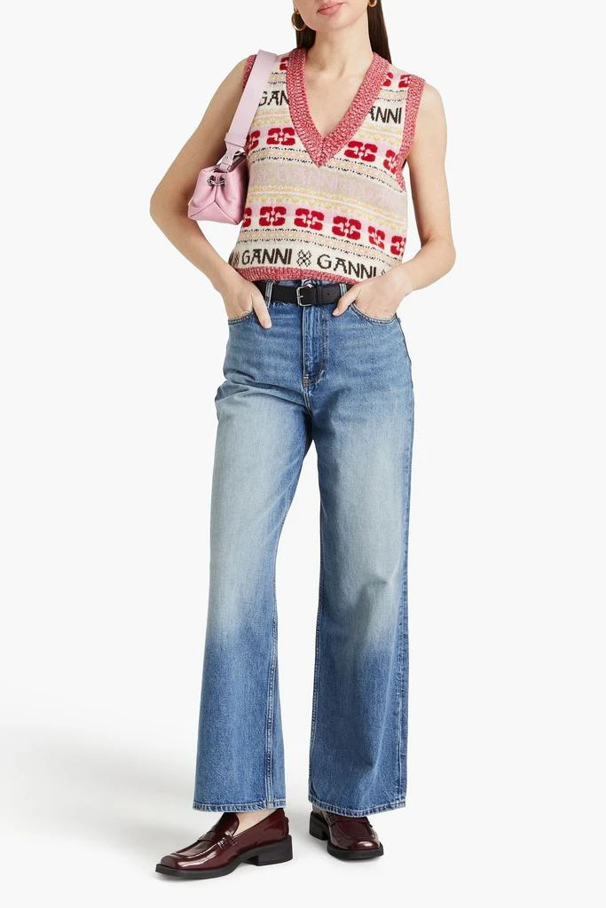 Ganni Faded high-rise wide-leg jeans 2