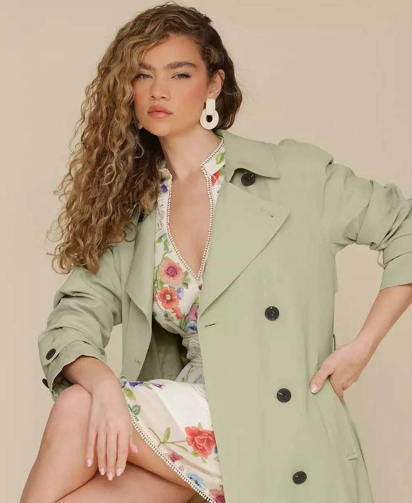 Avec Les Filles Women's Double-Breasted Maxi Trench Coat 6
