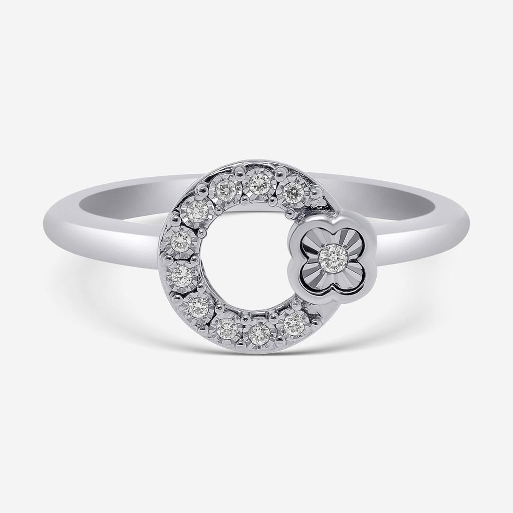 Bliss Bliss By Damiani 18K White Gold, Diamond Center Design Ring Sz 6.25 20089418