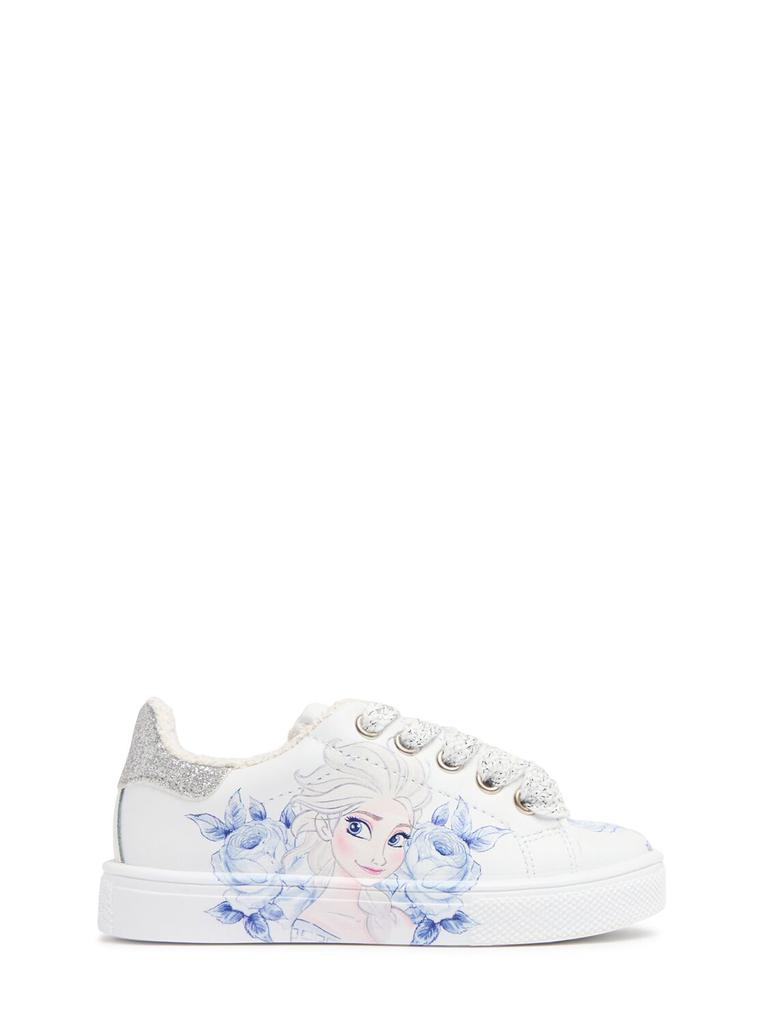 MONNALISA Frozen Print Leather Lace-up Sneakers