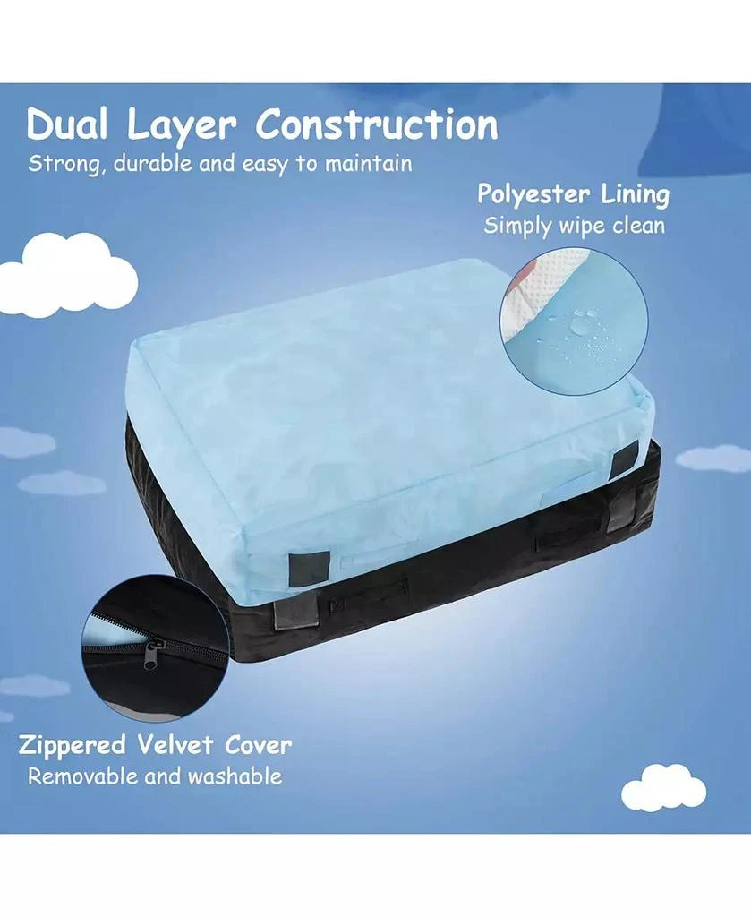 Costway 47" x 35.5" Crash Pad Sensory Mat with Foam Blocks and Washable Velvet Cover 7