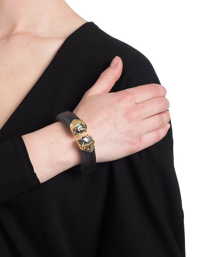 Alexis Bittar Bonbon Crystal & Jet Cuff Bracelet in 14K Gold Plated 2