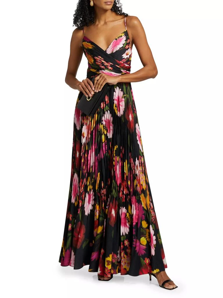 Kobi Halperin Yonah Pleated Floral Satin Maxi Dress 2