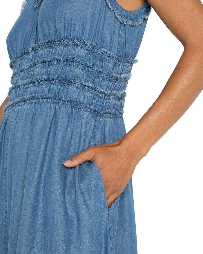 liverpool los angeles denim dress Liverpool Los Angeles Women's Fit Flare Denim Midi Dress