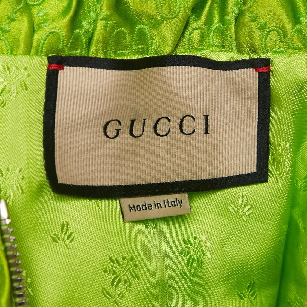 Gucci Gucci Green GG Supreme Embroidery Silk Zip-Up Jacket M 4
