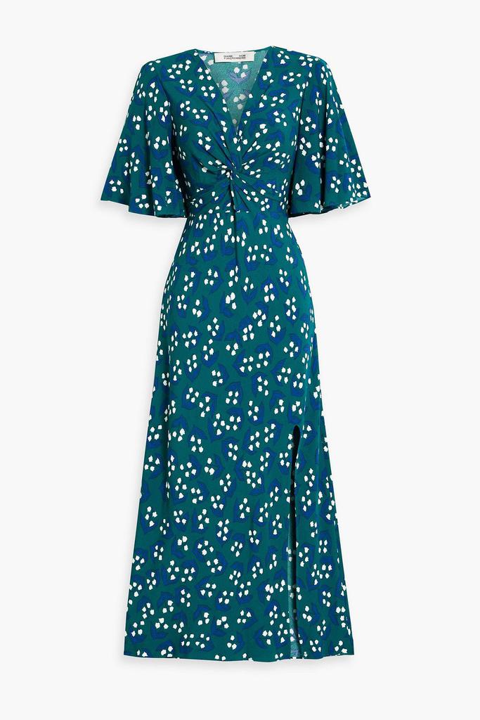 Diane von Furstenberg Bessie twisted printed crepe midi dress