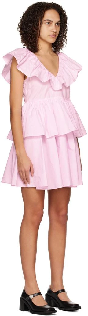 Ganni Pink Tiered Minidress 2