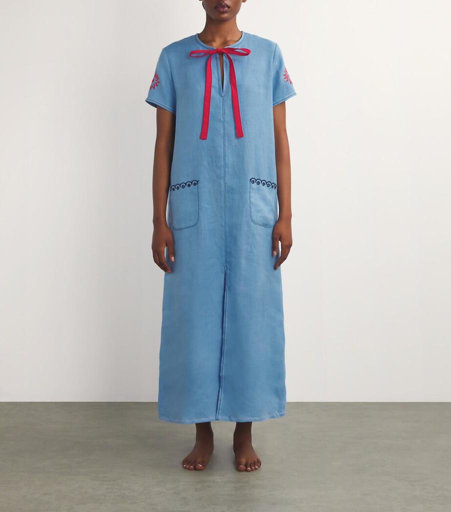 Sleeper Linen Embroidered Petra Maxi Dress