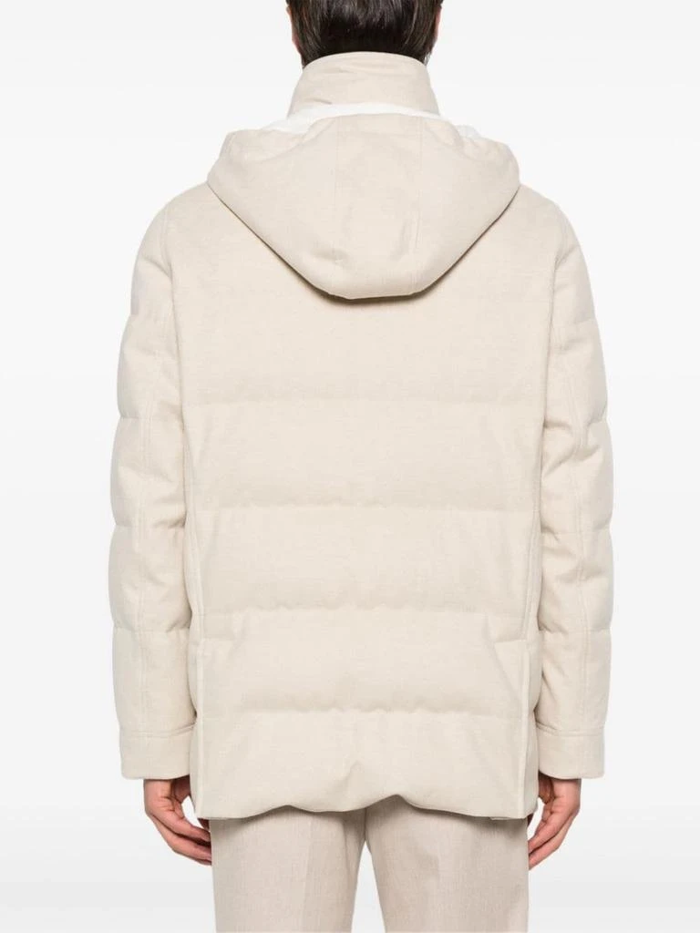 Brunello Cucinelli LIGHT BEIGE WOOL QUILTED JACKET 2