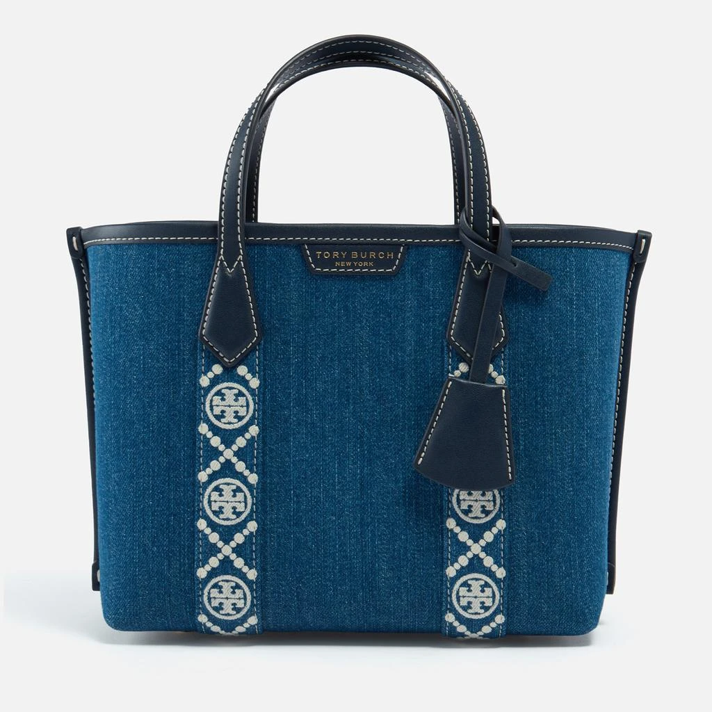 Tory Burch Perry Denim Triple-Compartment Small Tote Bag 1