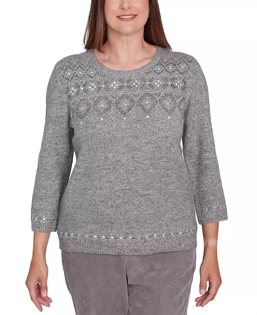 Alfred Dunner Petite Copenhagen Fair Isle Sweater 1