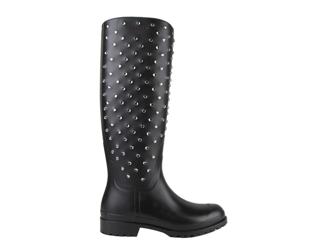 Yves Saint Laurent Women's  Rubber Rain Boots With Crystal Studs (35 EU / 5 US) 6