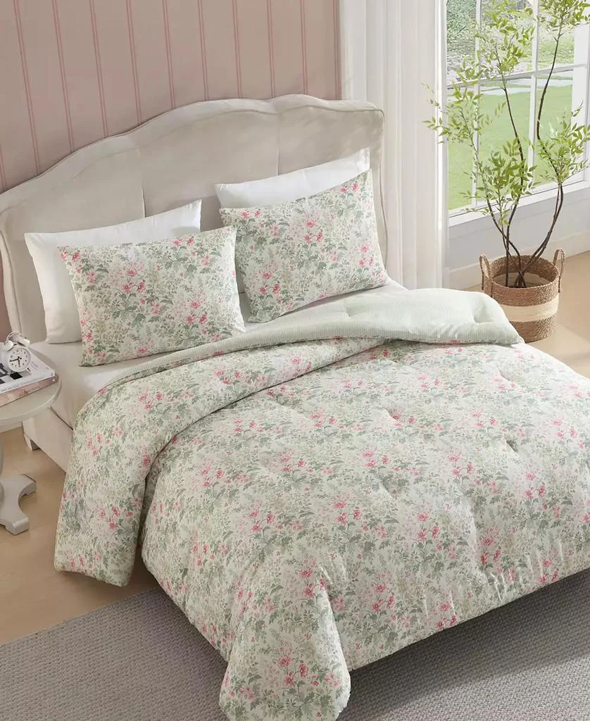 Laura Ashley Arden Floral Washed Microfiber 5-Pc. Comforter Set 4