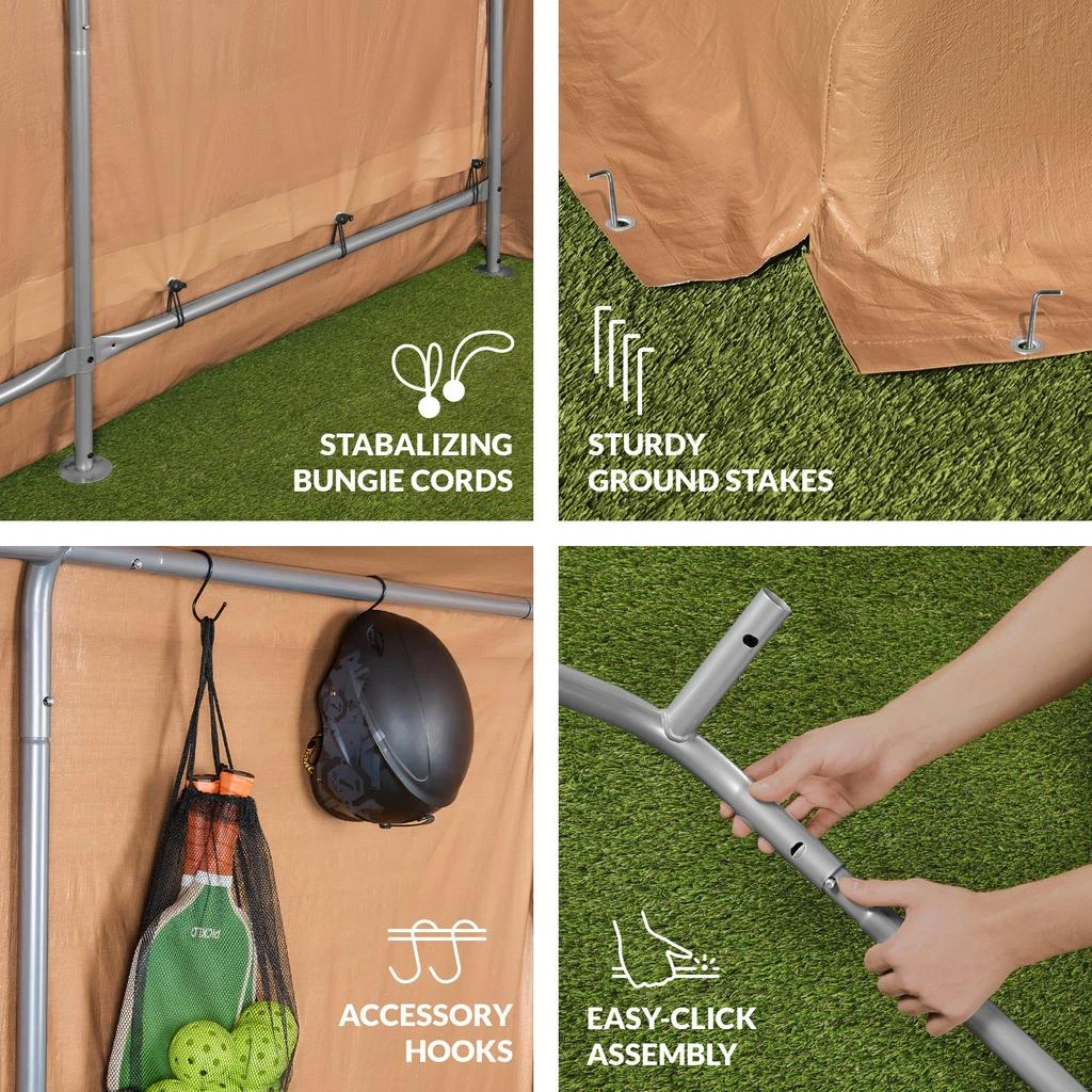 Best Choice Products 10x8ft Outdoor Fabric Storage Shed, Steel Frame, Dual Zipper Doors, Window 5