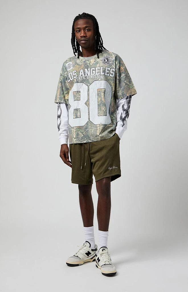 PacSun Olive Pacific Sunwear Aaron Mesh Volley Shorts 2