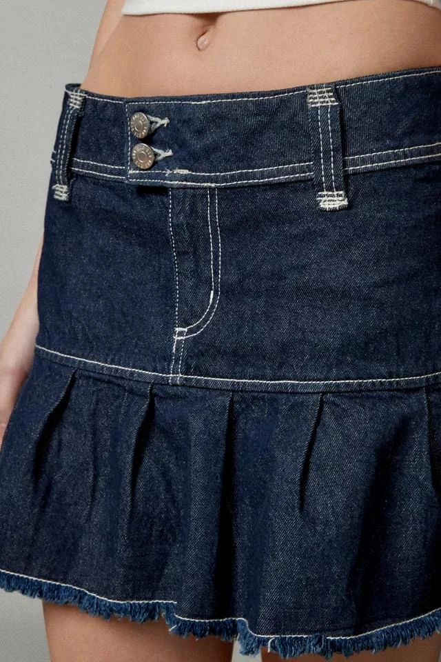 Urban Outfitters UO Raven Denim Pleated Mini Skirt 3