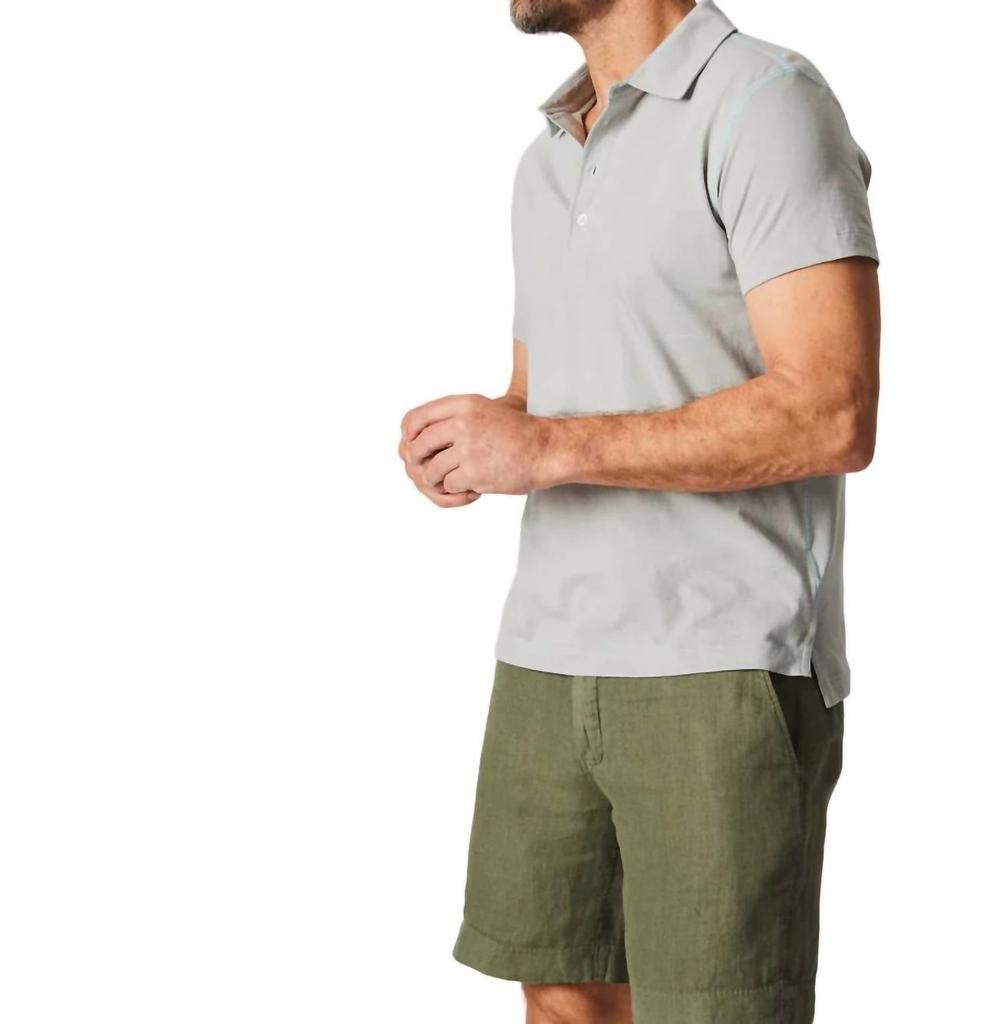Billy Reid Stripe Pensacola Polo In Light Blue