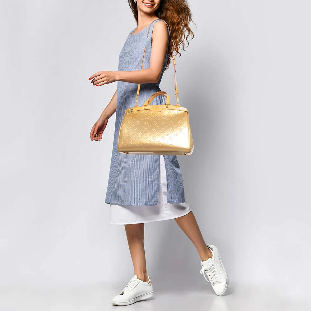 Louis Vuitton Louis Vuitton Beige Poudre Monogram Vernis Brea MM Bag 2